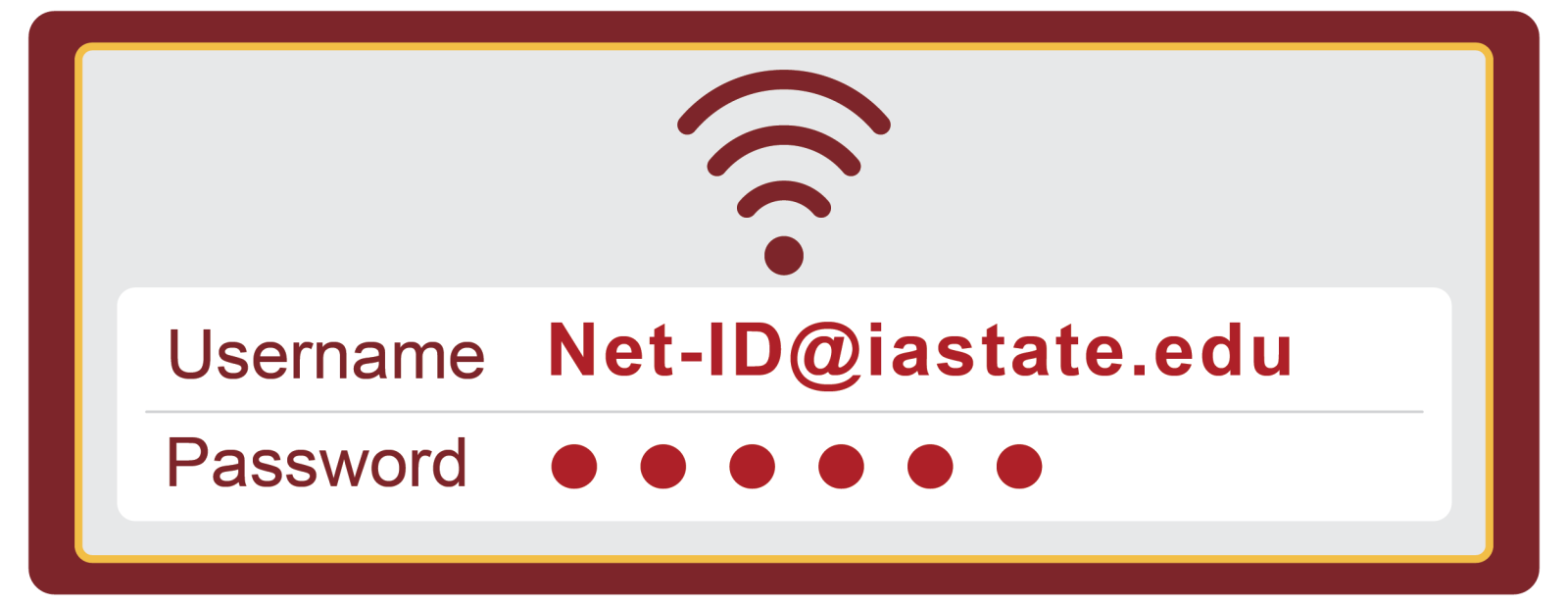 Eduroam wifi username is your Net-ID@iastate.edu. Your password if your ISU password.